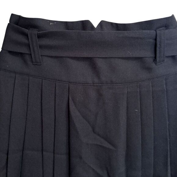 Divided by H & M Black Pleated Button Front Skirt With Lace Underskirt Size 8 - Picture 7 of 11